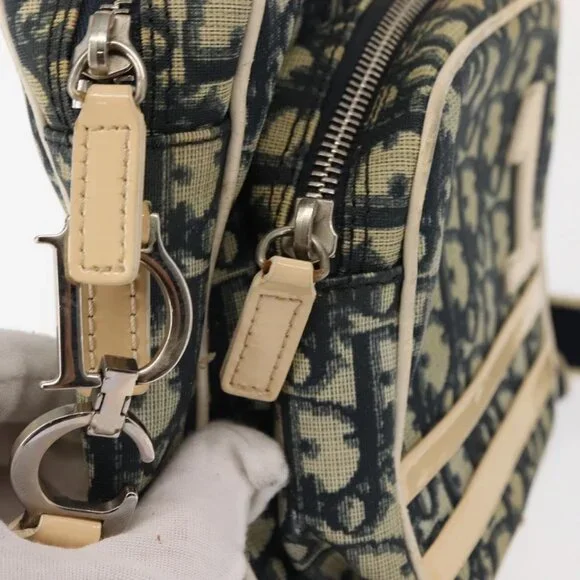 Authentic Christian Dior Trotter Canvas Shoulder Bag Navy - Picture 2 of 16